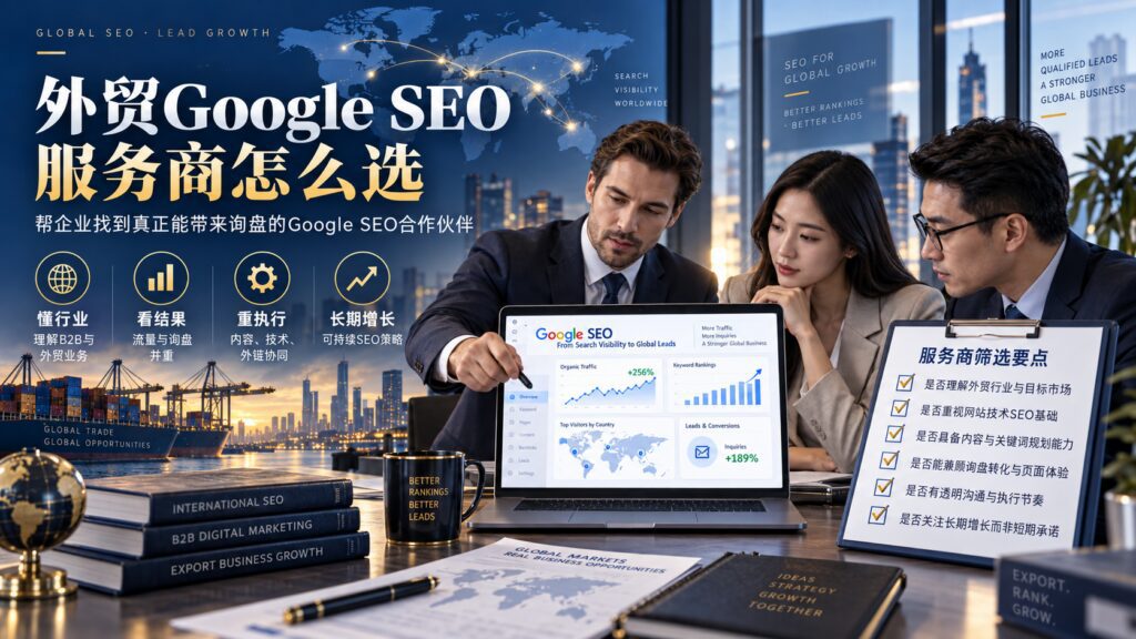 外贸Google SEO服务商怎么选？从诊断、内容到合同交付的评估方法