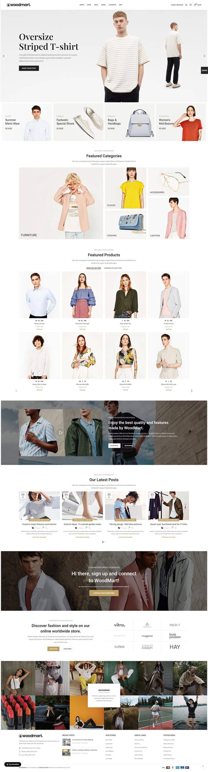 服装商城B2C WordPress独立站建设案例完整页面